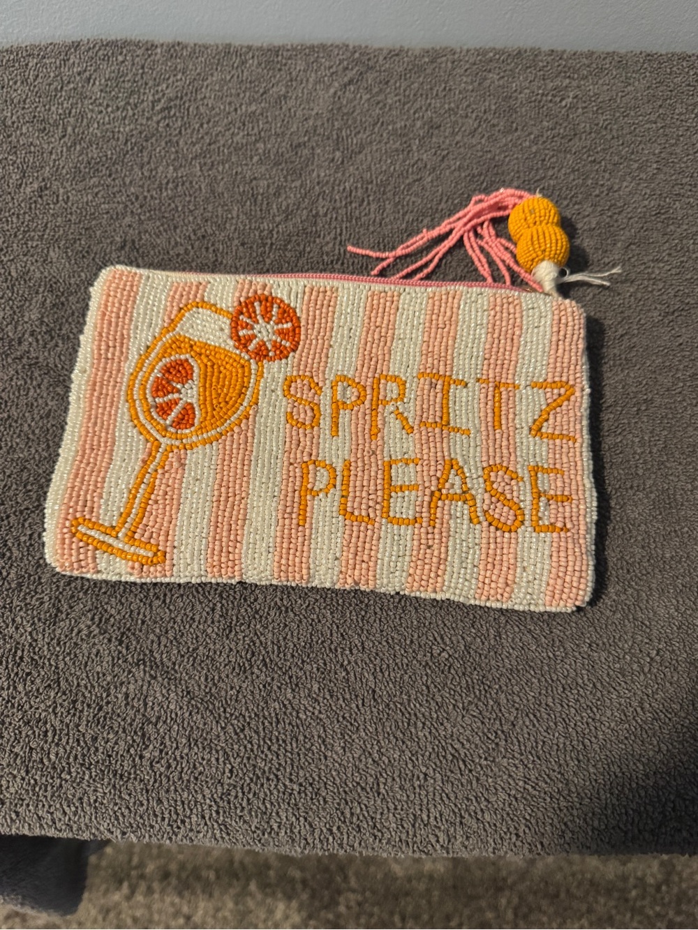 Spritz Please Beaded Clutch - Pink & Orange